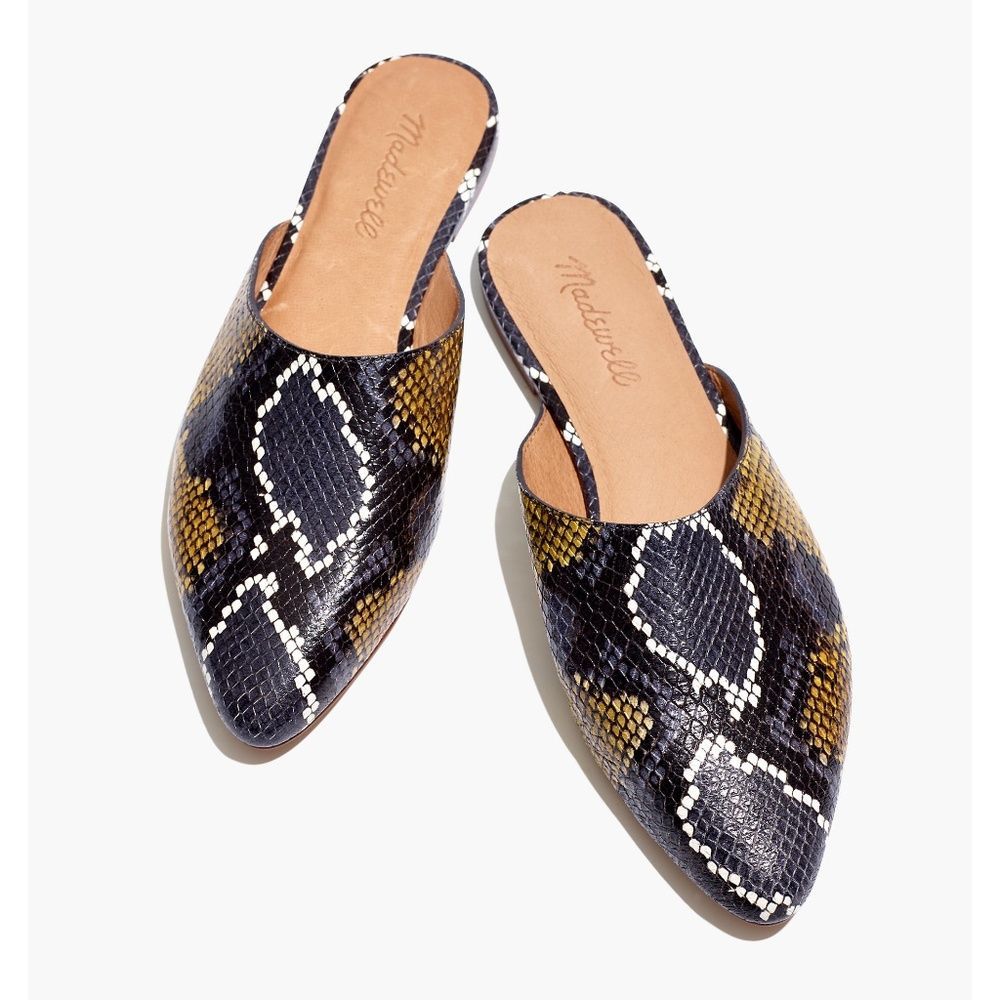 New MADEWELL Size 6 The Remi Mule in Snake Embossed Leather - Picture 1 of 4